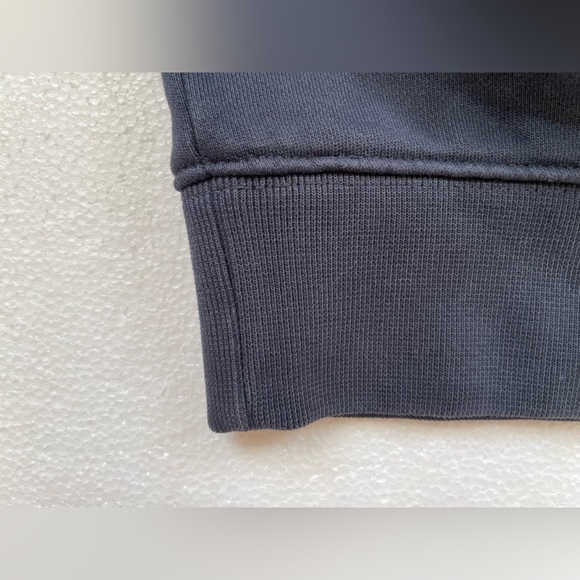 SATURDAYS NYC FRENCH TERRY BOWERY SUN GRAPHIC SWEATSHIRT NAVY BLUE BOYFRIEND - Picture 7 of 9